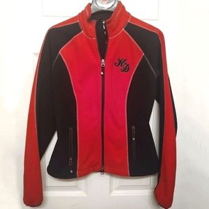 Harley Davidson Red Fleece Jacket Small